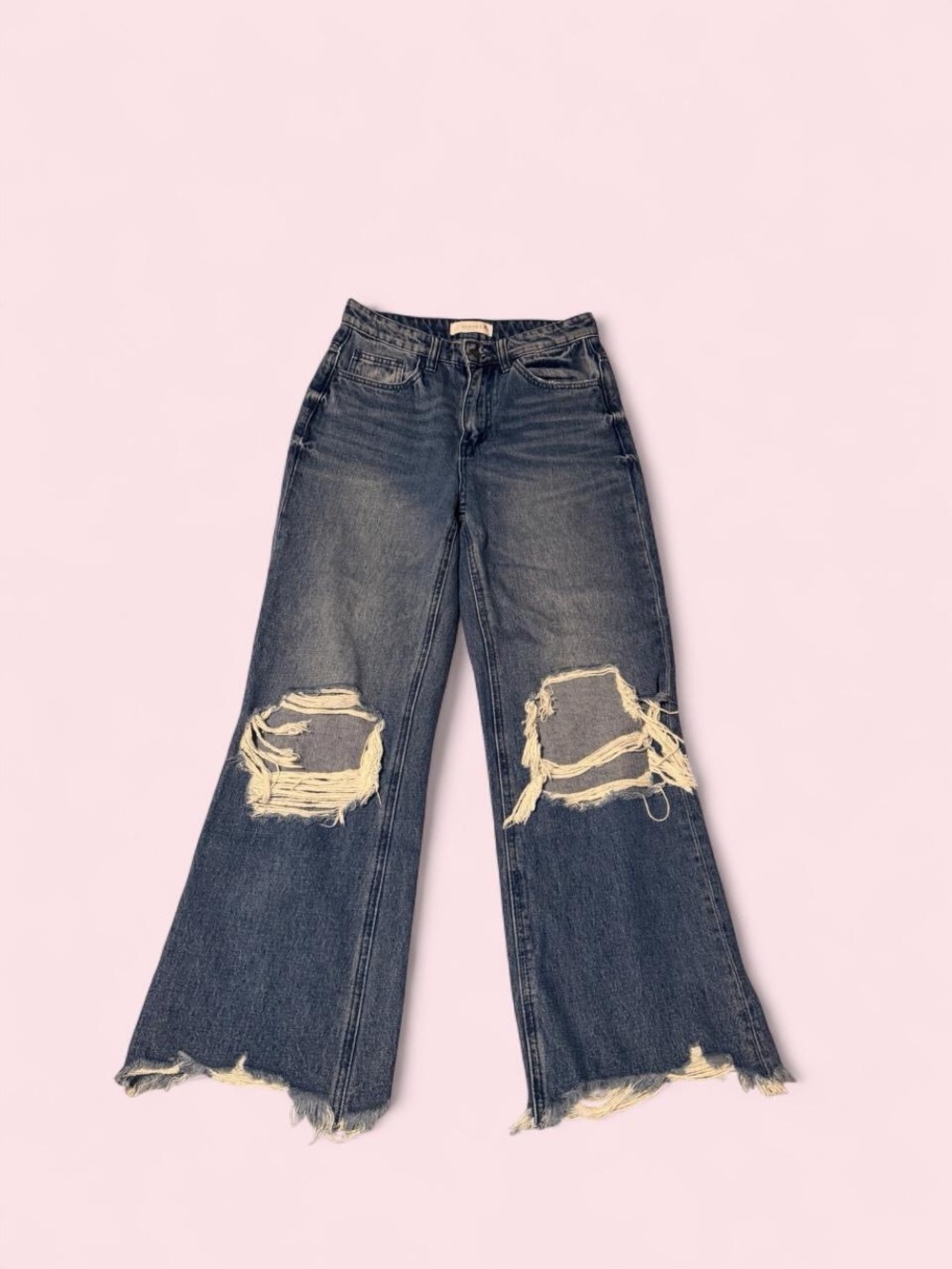 Vervet Dark Wash Distressed Wide-Leg Women's Jeans